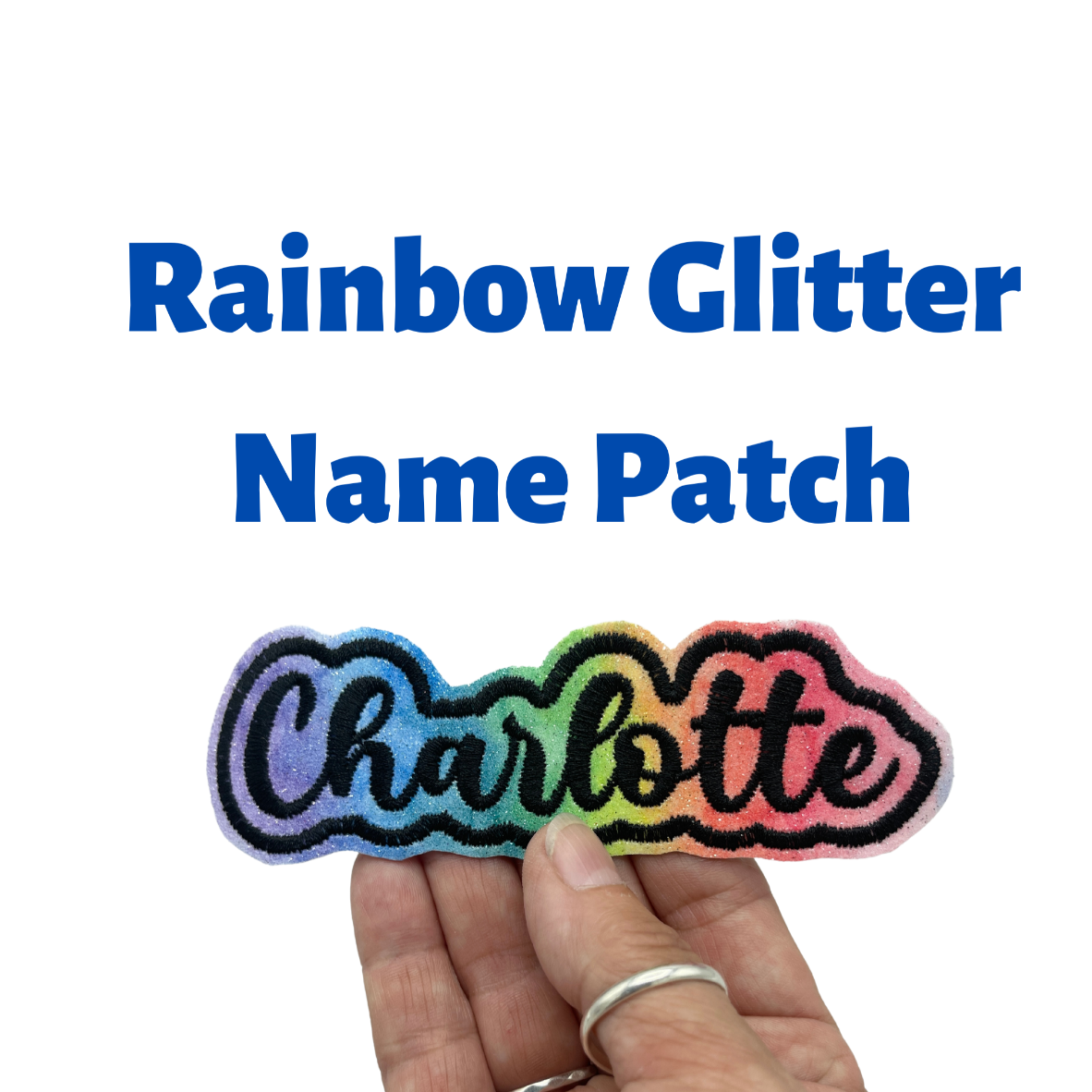 Embroidered Rainbow Glitter Name Patch – Cee Bee Stitches