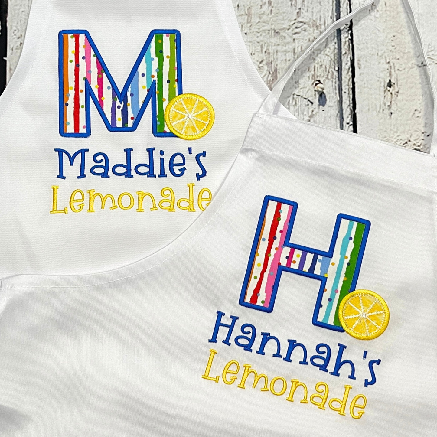 Kids Lemonade Stand Personalized Embroidered Apron with Initial & Name fit kids 3 to 12