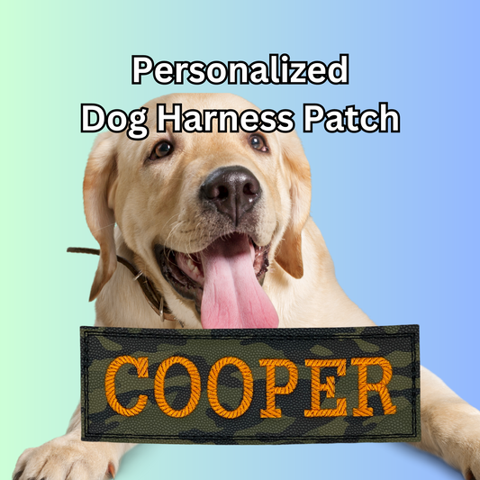 Personalized Embroidered Camouflage Dog Harness Patches Velcro Backing