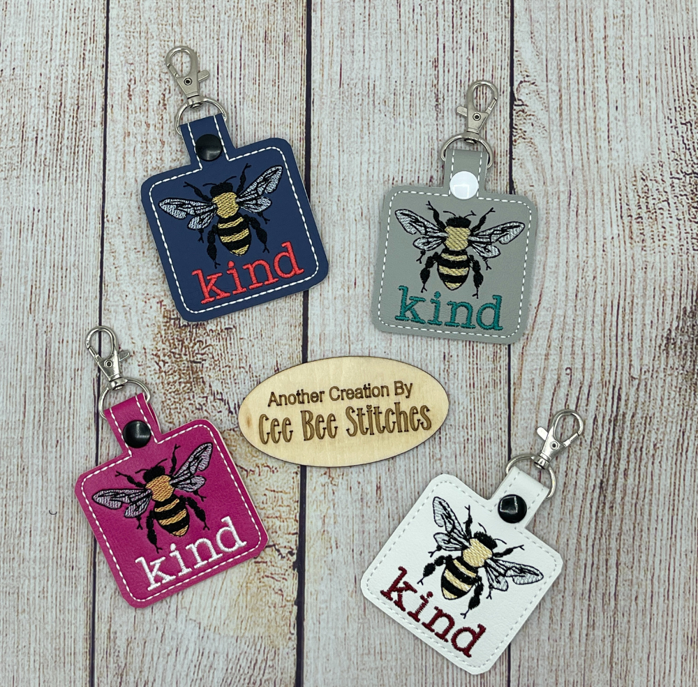 Kindness Keychain Bee Kind with lobster swivel clasp
