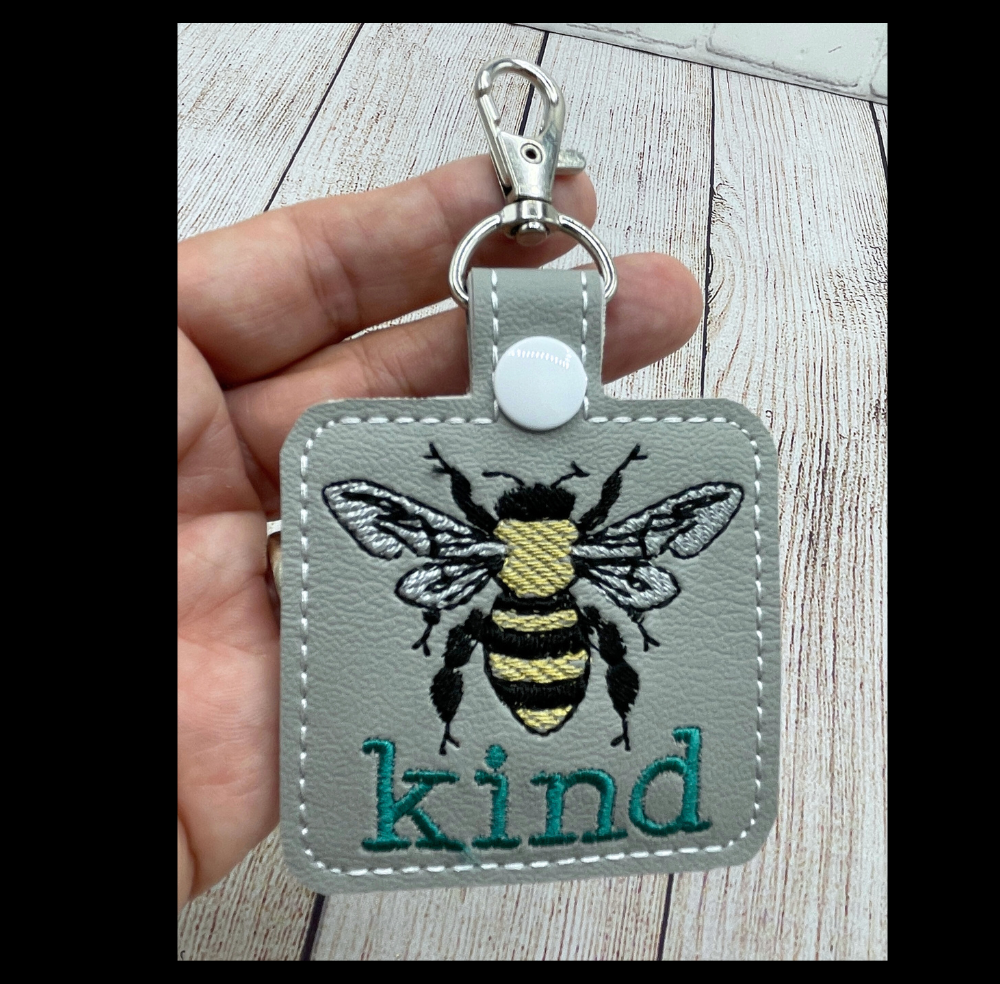 Kindness Keychain Bee Kind with lobster swivel clasp