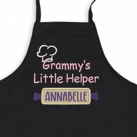 Grandma's Little Helper Unisex Personalized Embroidered Child Apron