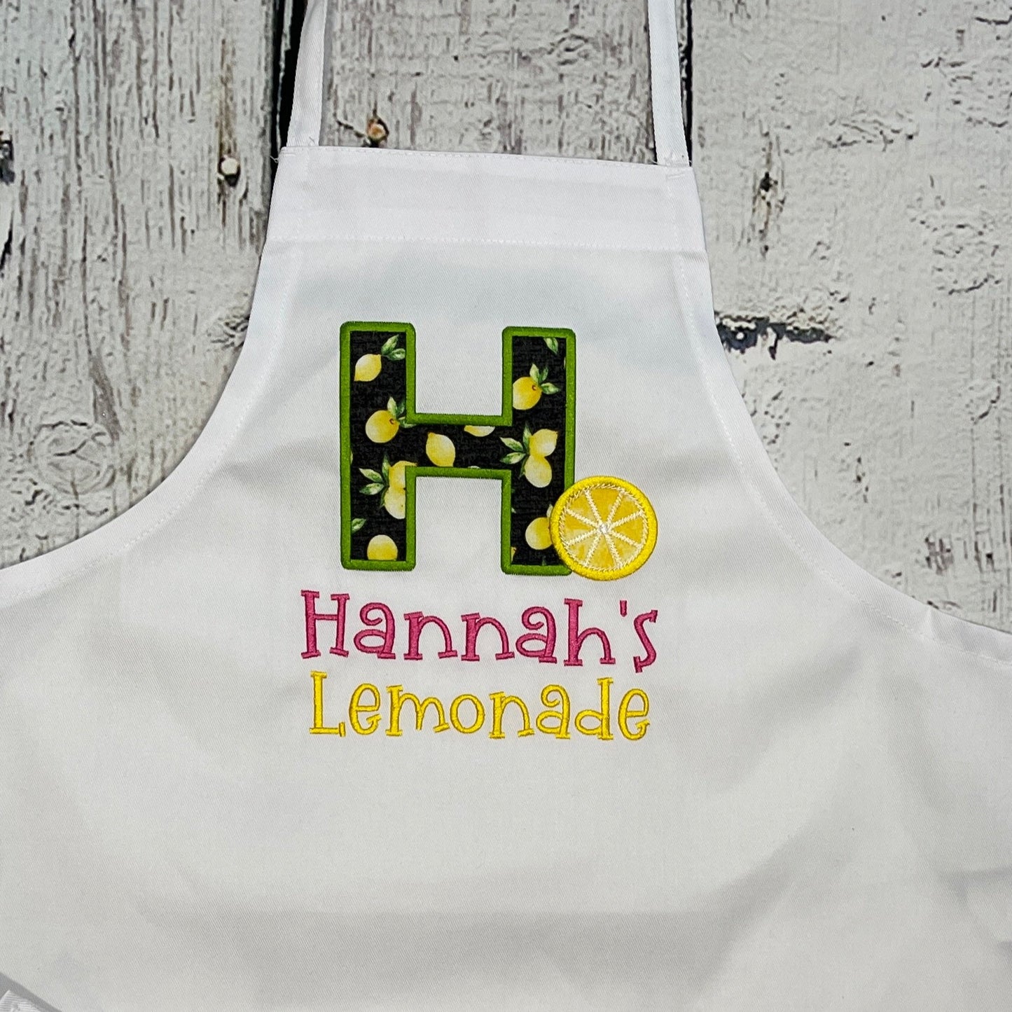 Kids Lemonade Stand Personalized Embroidered Apron with Initial & Name fit kids 3-12