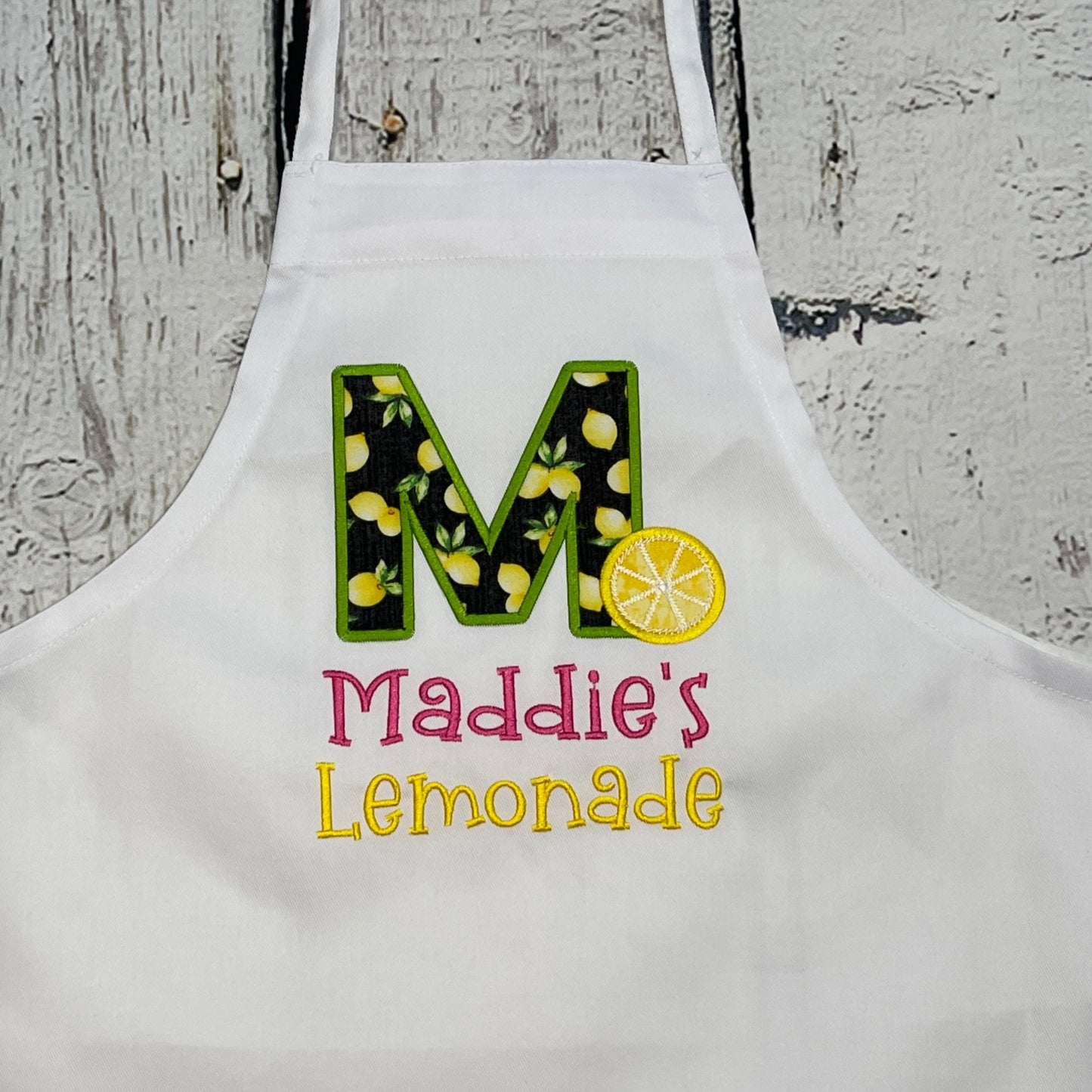 Kids Lemonade Stand Personalized Embroidered Apron with Initial & Name fit kids 3-12