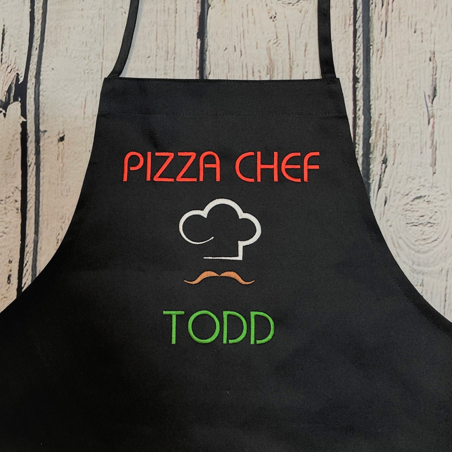 Kids Pizza Chef Apron Personalized with Embroidered Name with Optional Chef Hat