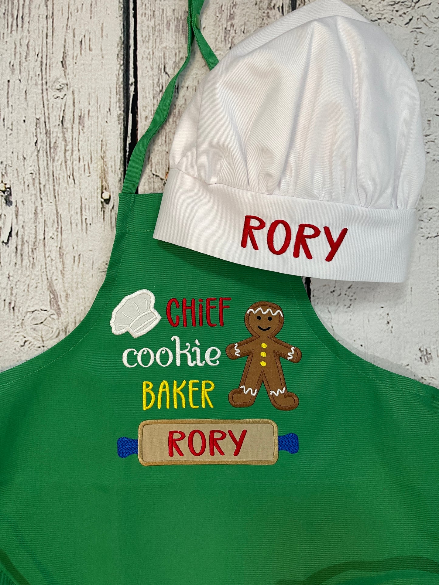 Kids Personalized Christmas Baking Apron Embroidery Chief Cookie Baker with name