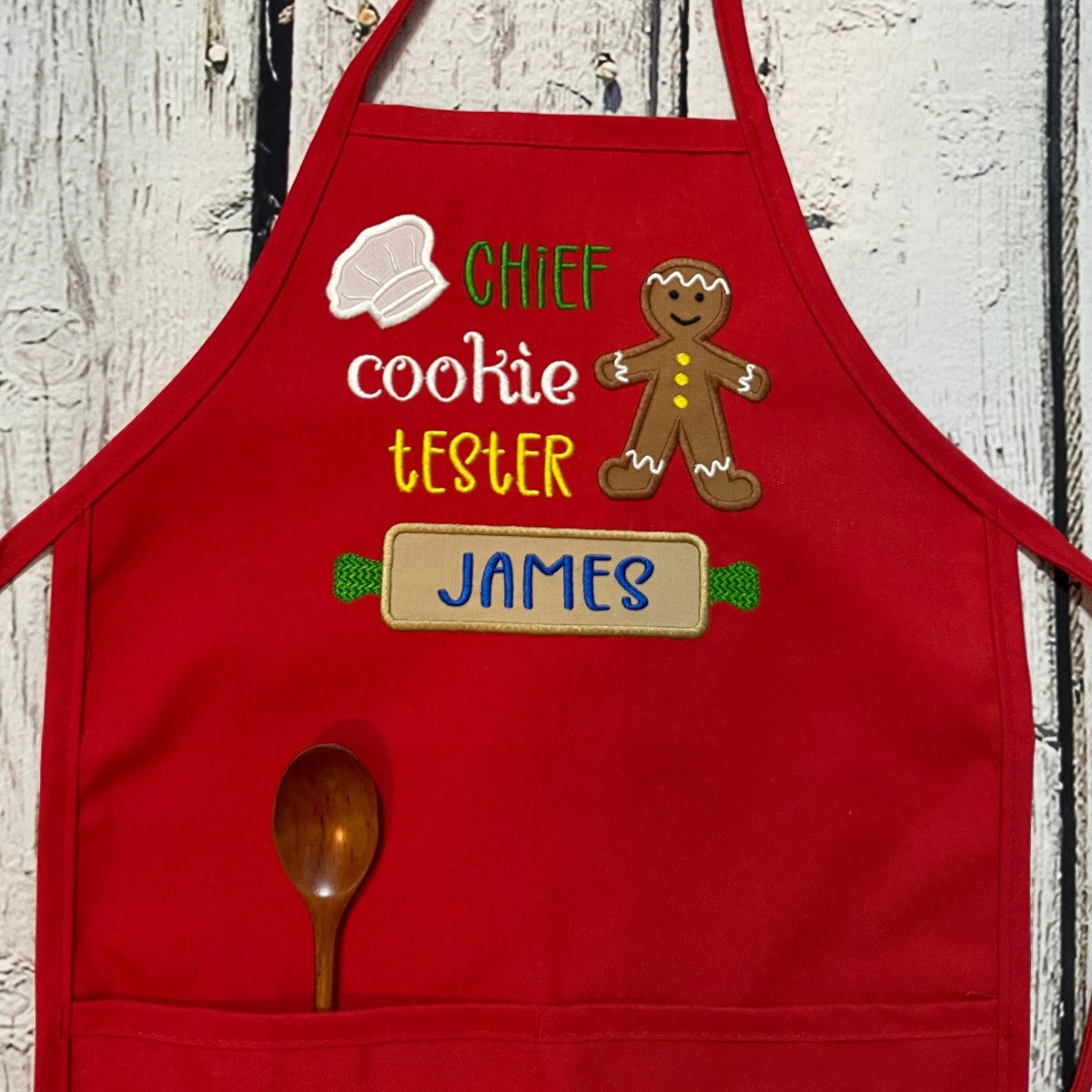 Set of 2 Kids Personalized Christmas Baking Aprons for Siblings Cookie Baker, Cookie Tester