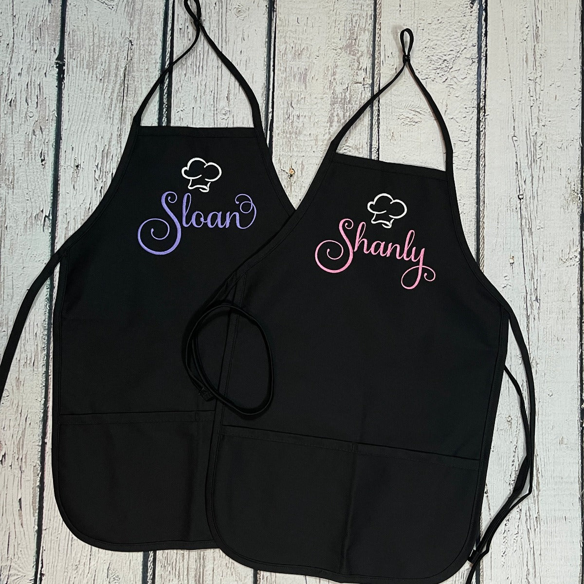Kids Personalized Apron with Large Embroidered Name, Unisex, Font Choices