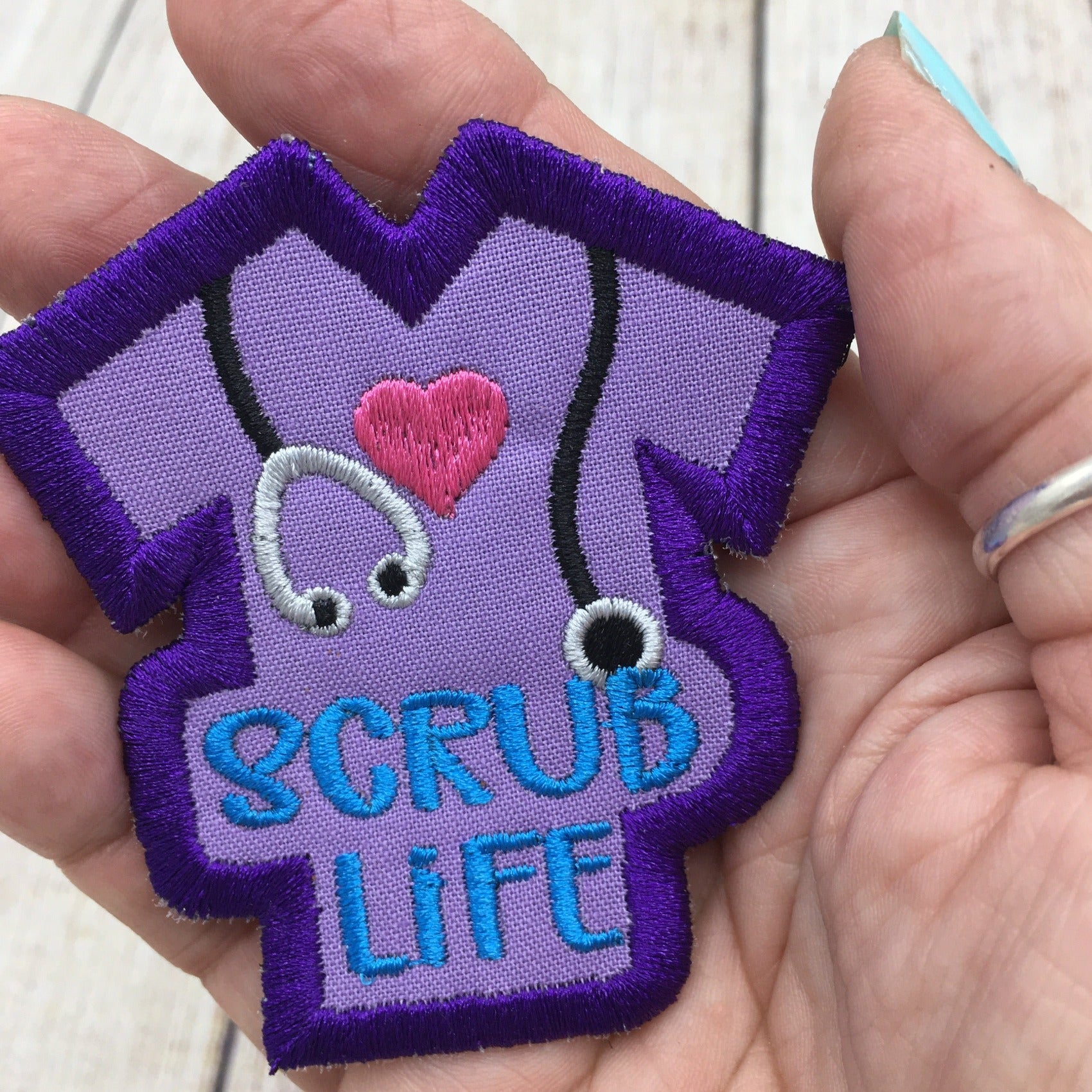 Scrub life embroidered patch for medical staff