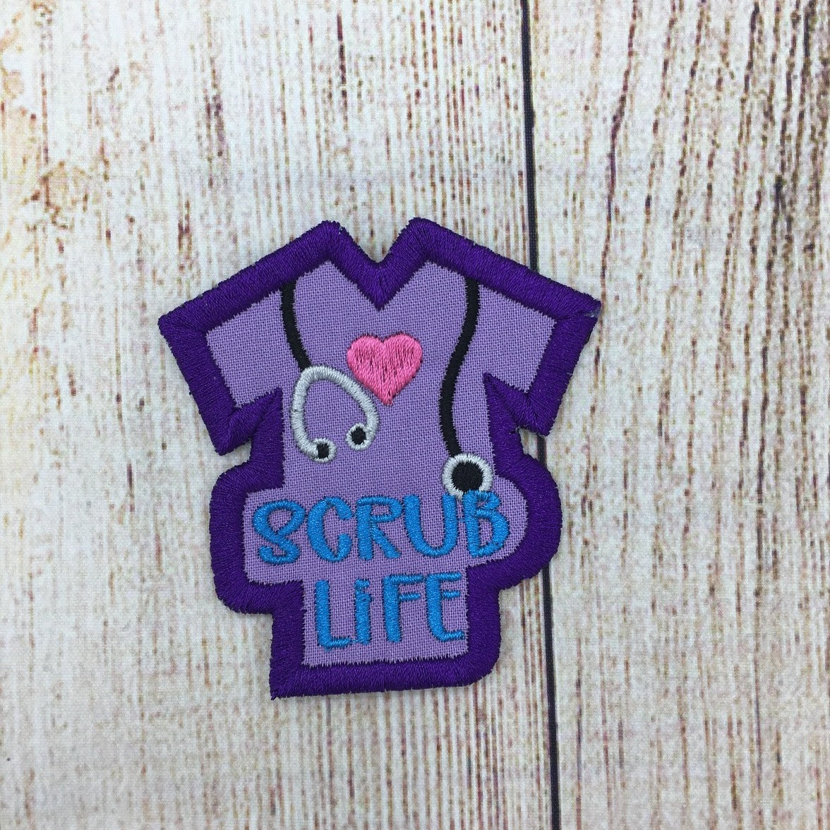 Scrub life embroidered patch for medical staff