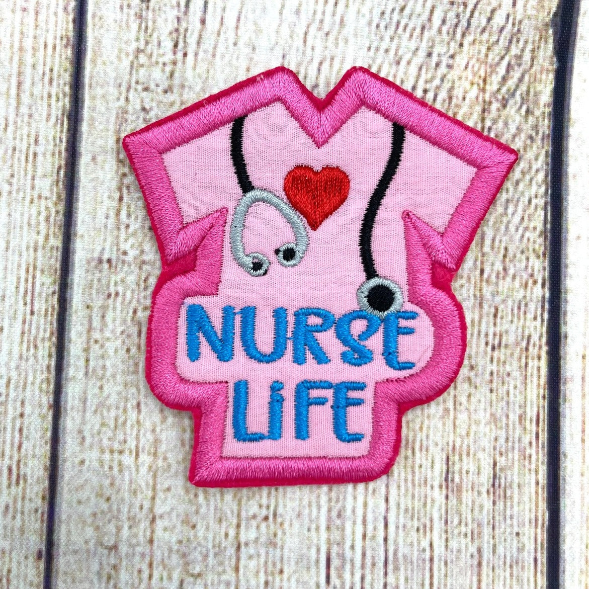 Nurse life patch embroidered iron on or sew on