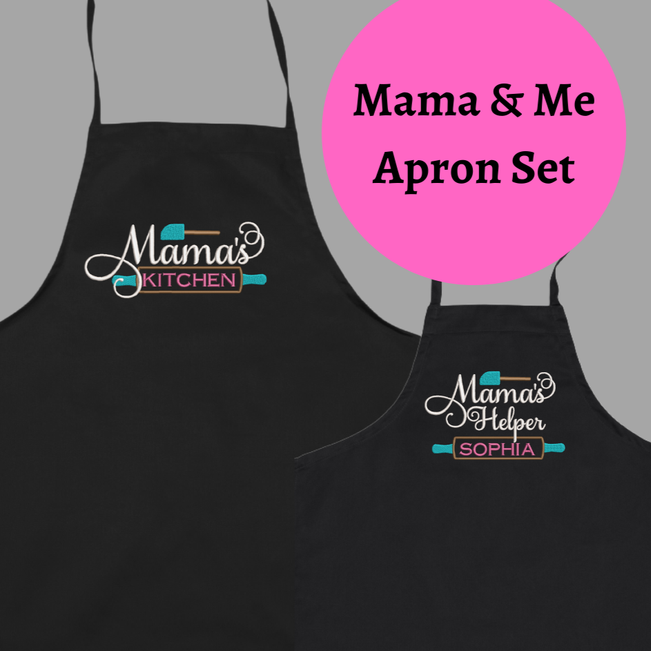 Mamas kitchen and Mamas helper apron set,  mother and child apron set, Mothers Day