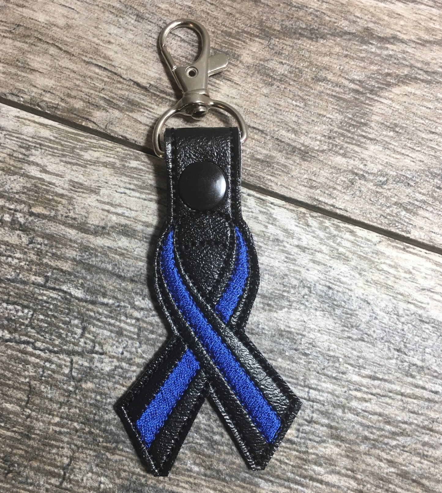 Thin Blue Line law enforcement or police keychain