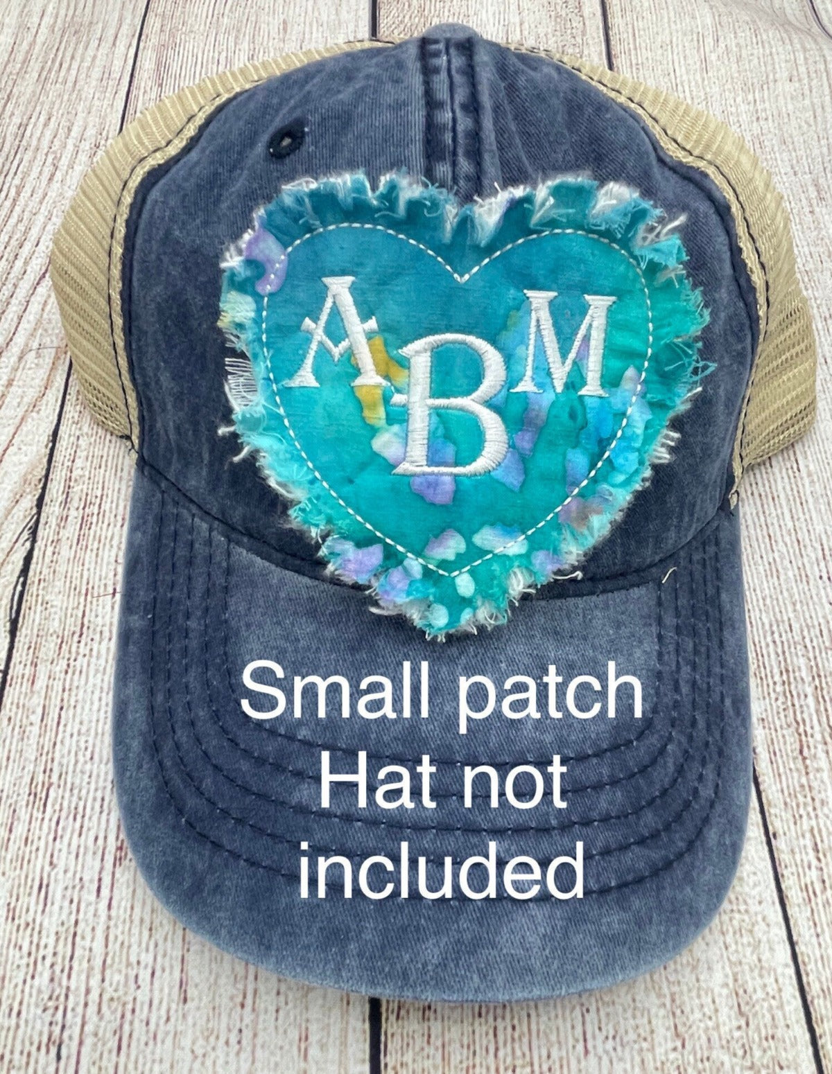 boho patch on hat monogram frayed