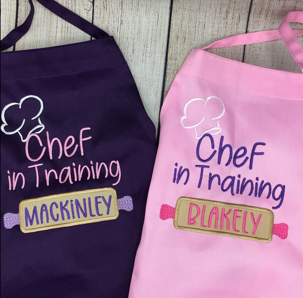 Chef in Training kids Personalized Embroidered Apron with name