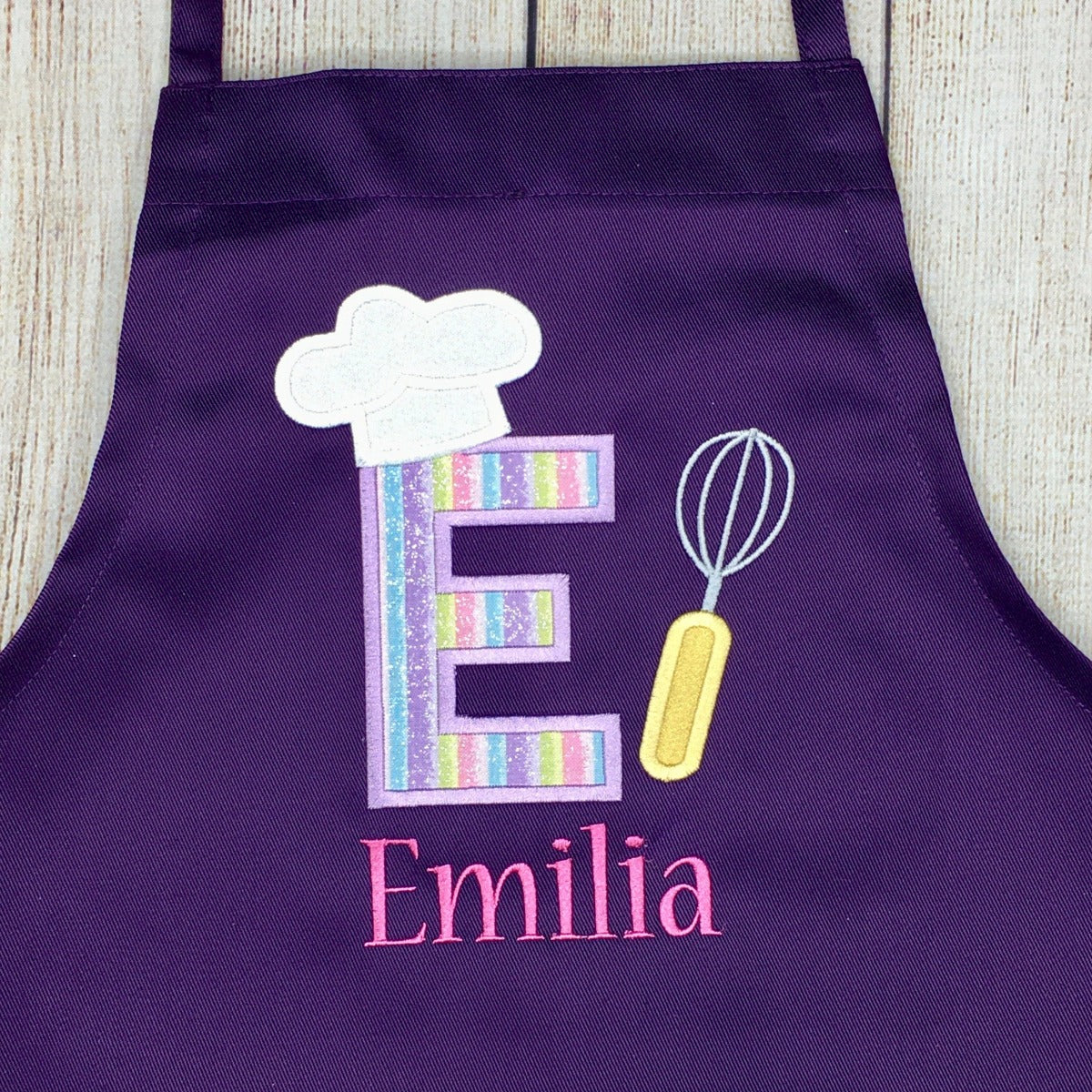 Girls purple apron personalized with name