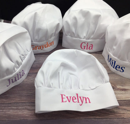 Personalized Chef Hat for Kids with Embroidered Name