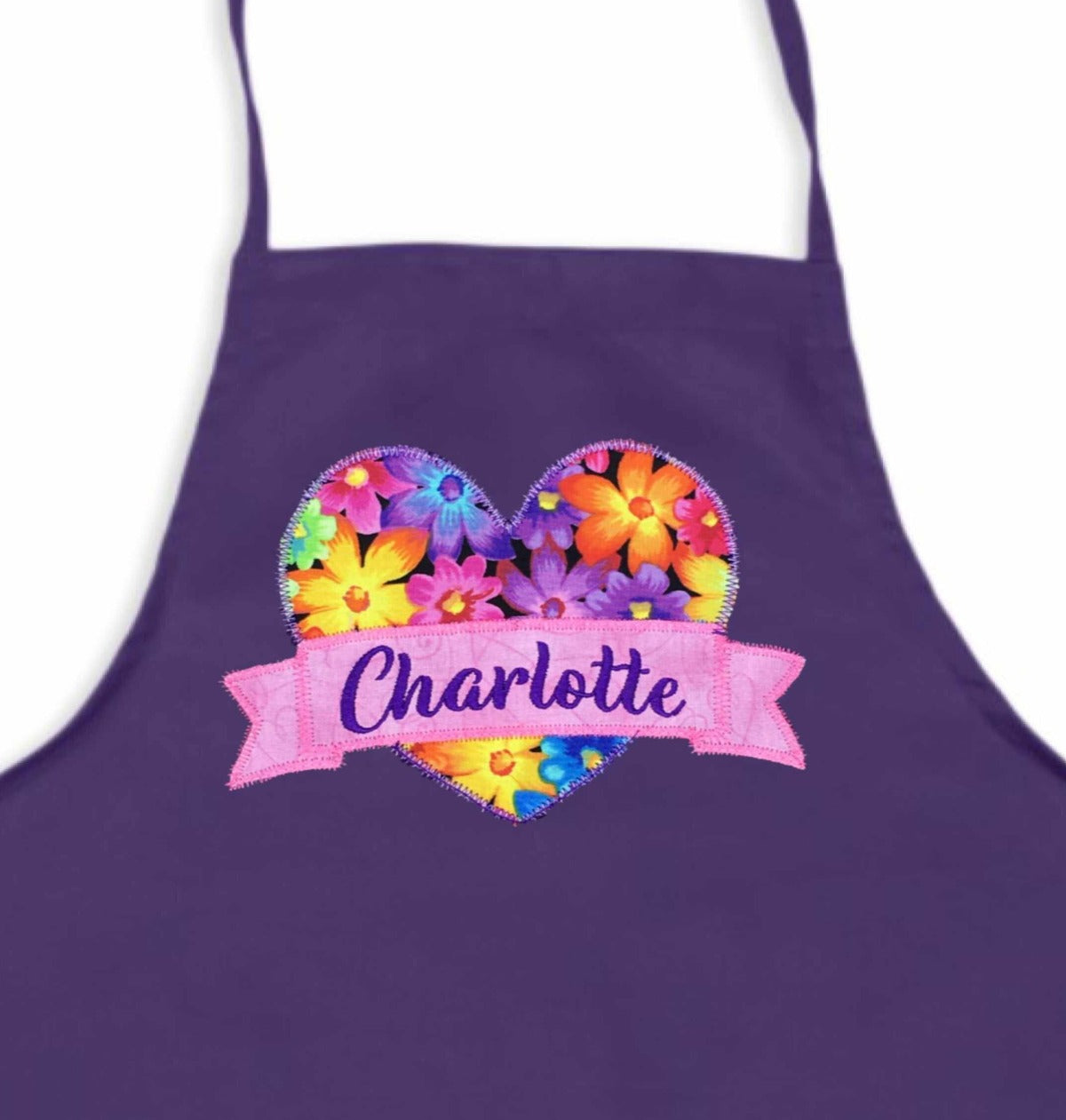kids apron with heart and name