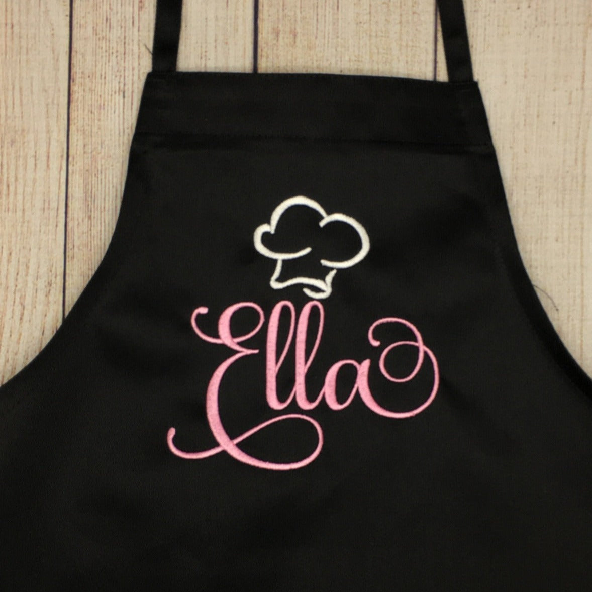 Girls embroidered name apron