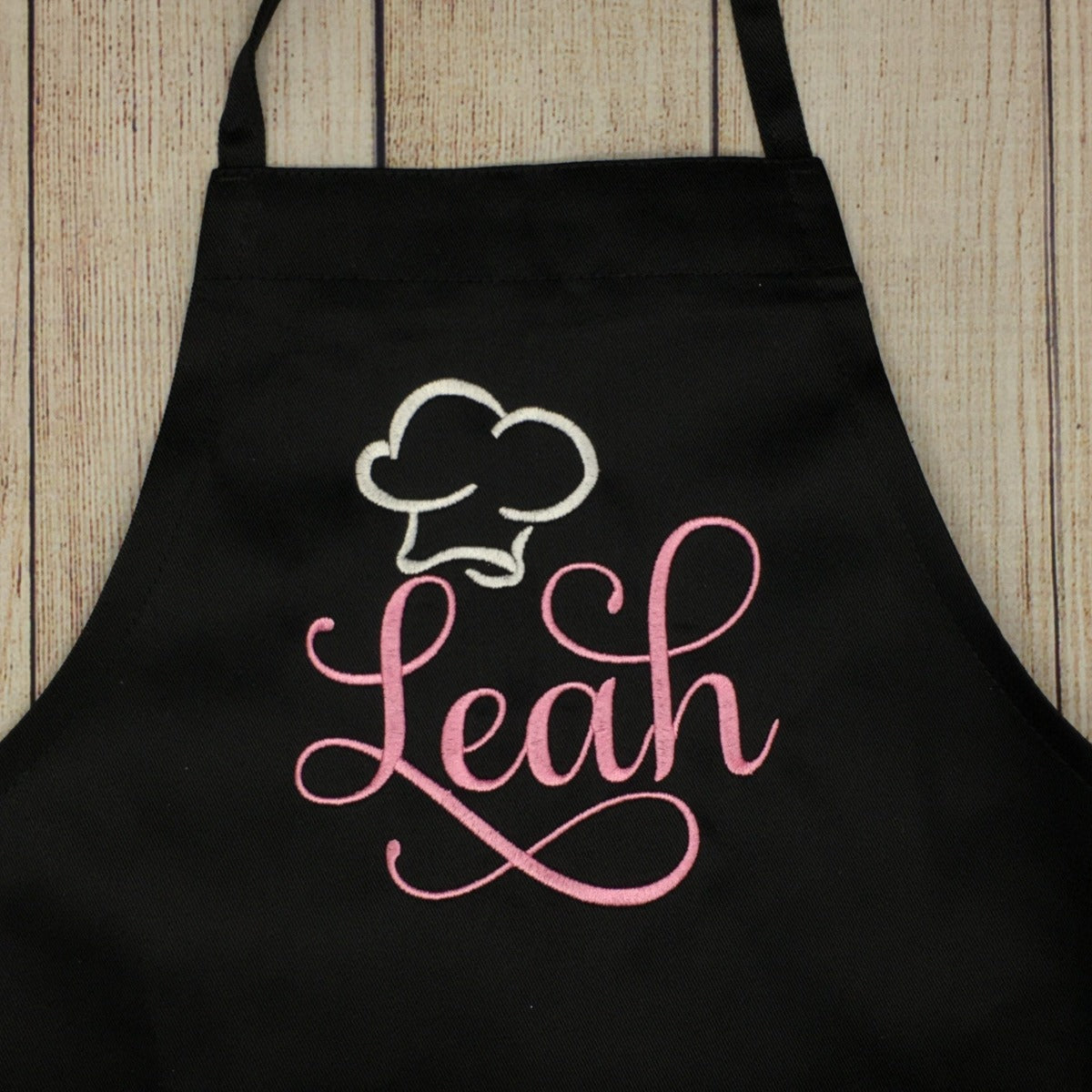 Embroidered apron for girl with name