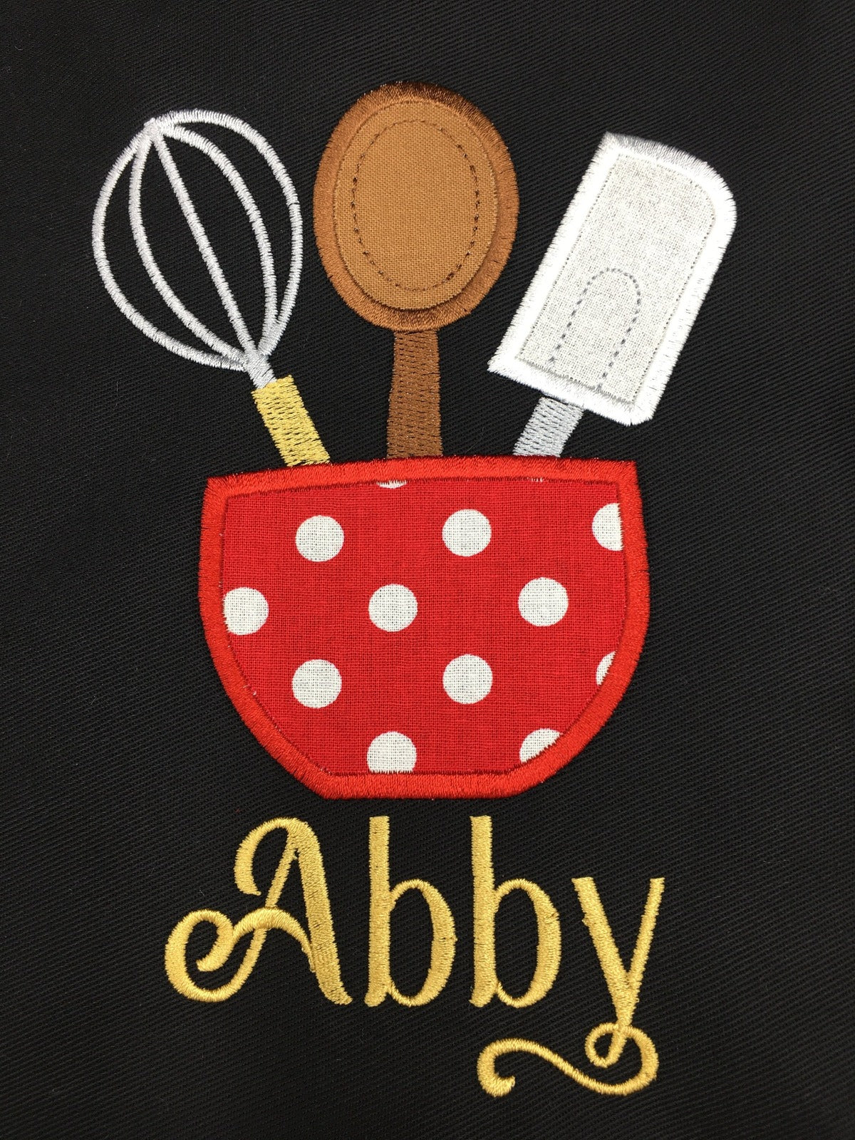 Girls personalized apron embroidery