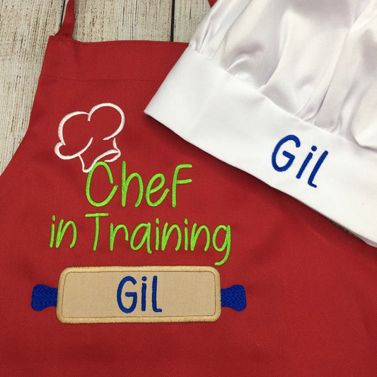 Chef in Training kids Personalized Embroidered Apron with name