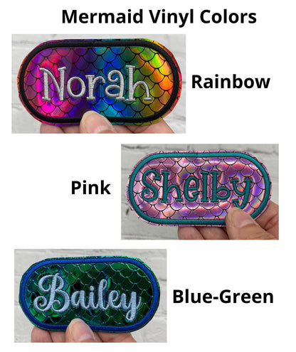 Holographic Mermaid Embroidered Name Patch