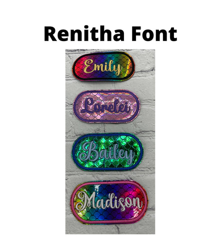 Holographic Mermaid Embroidered Name Patch