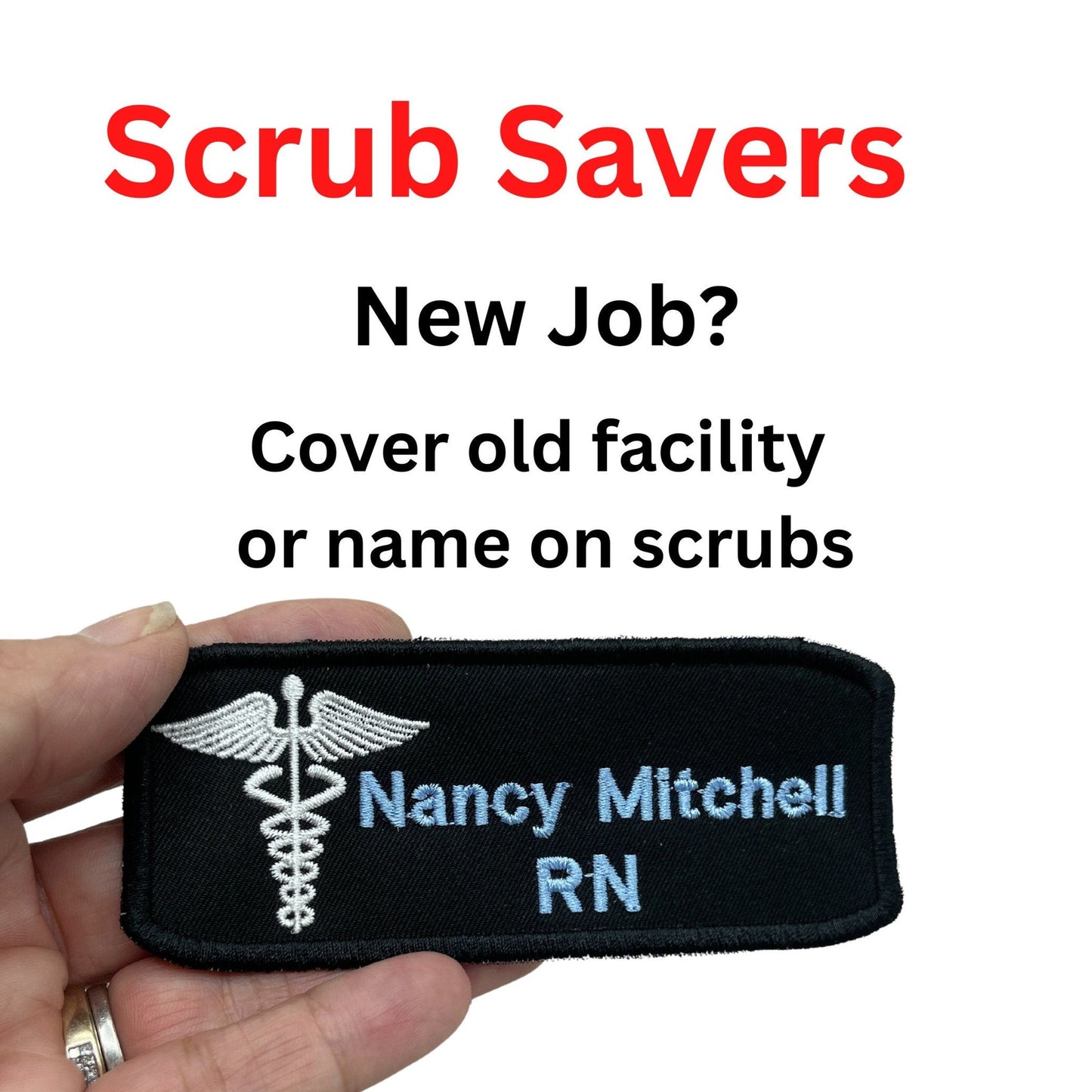 Scrub savers embroidered medical patches for healthcare worker