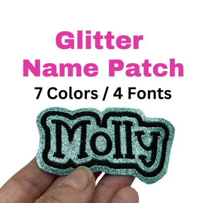 Embroidered Glitter Vinyl Name Patch
