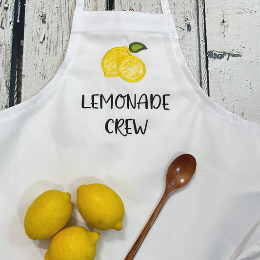 Kids Lemonade Crew Embroidered Lemonade Stand Apron for kids age 3-12