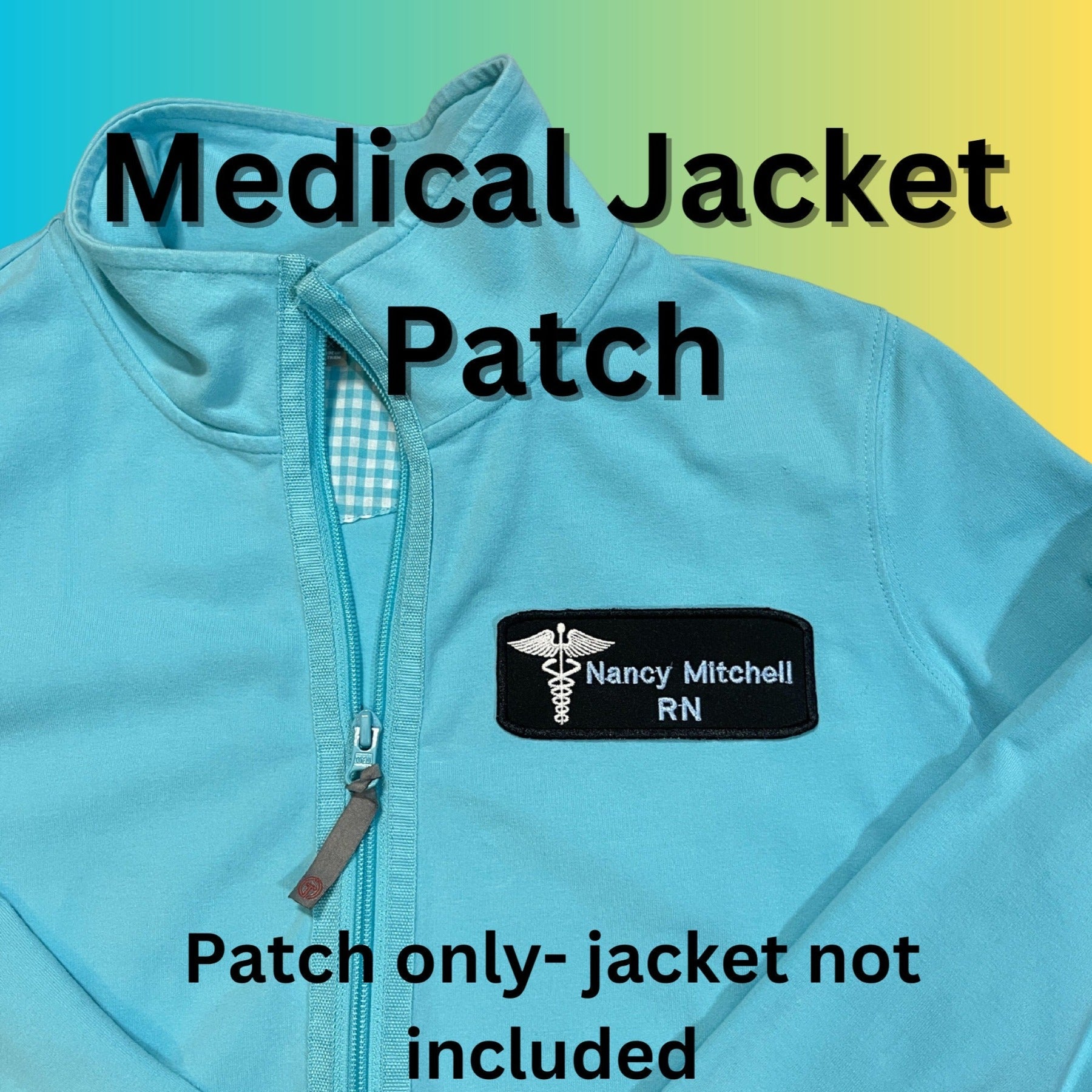 Embroidered Medical jacket patch with name and credentials