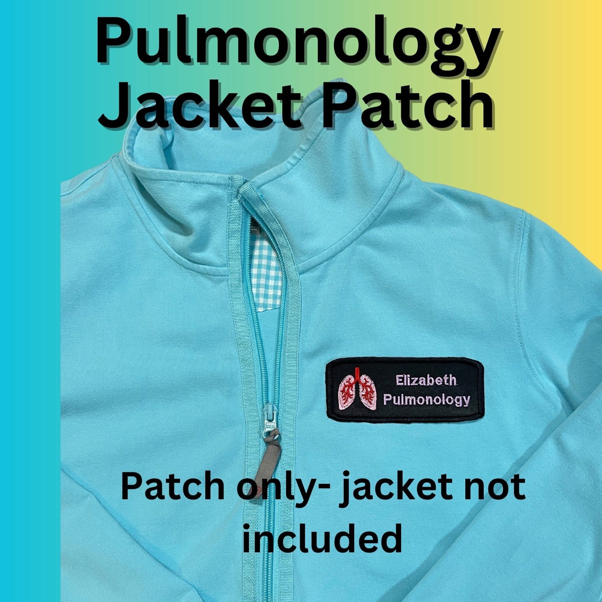 Embroidered jacket patch Pulmonology with name