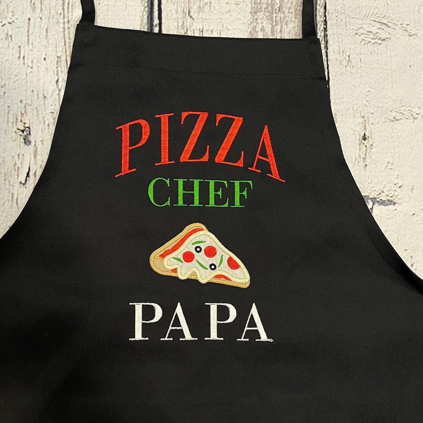 Adult Pizza Chef Apron for Dad, Grandpa or Papa Personalized with name